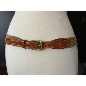 MARTIN DINGMAN Tan Woven Belt w/Leather Trim Womens sz 36